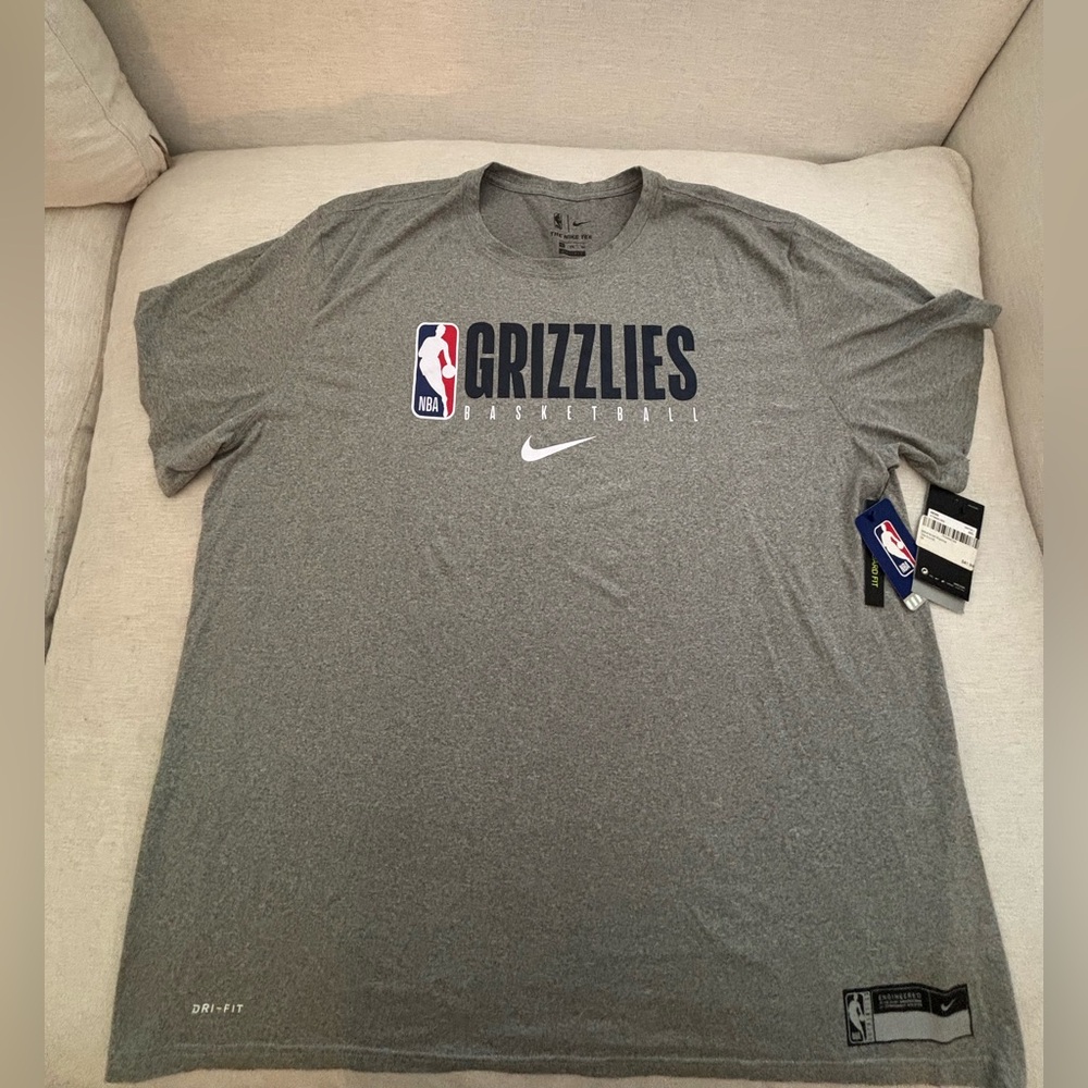 Men's Memphis Grizzlies Nike Gray Practice GX Performance T-Shirt Size 3XL *NWT*